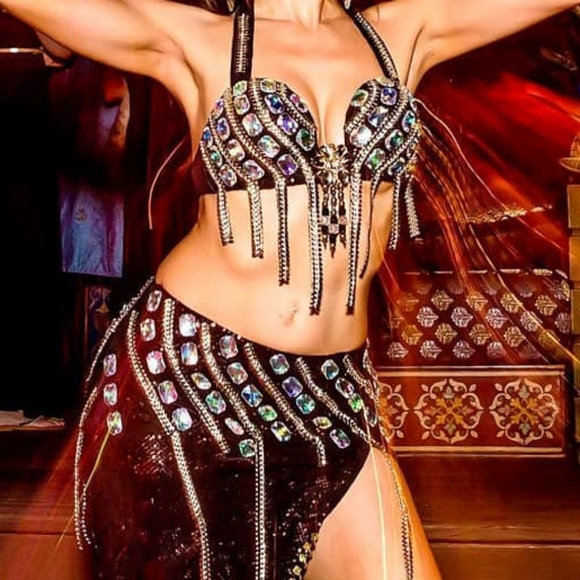 Black/Bronze Bellydance Costume - Picture 2 of 4